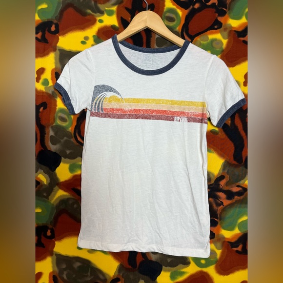 Rip Curl Last Wave Ringer T-Shirt Womens Size XS - Picture 1 of 9
